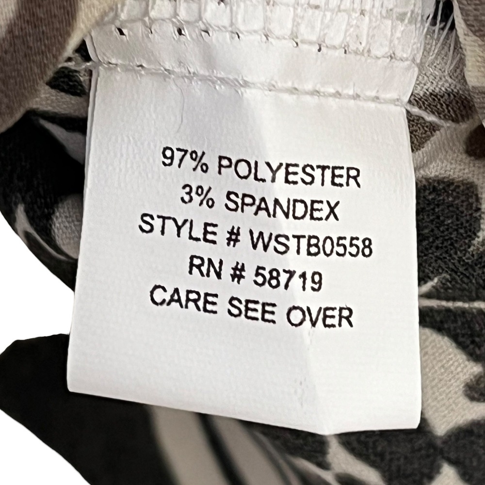Elementz Woman Mixed Animal Print Button Up Blouse Plus 3X Black‎ Tan WSTB0558 - Picture 8 of 10